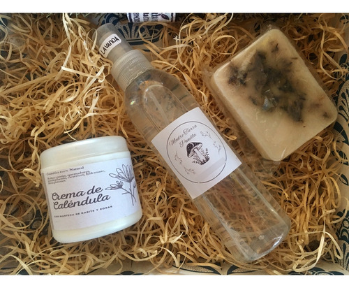 Kit Cosmética Natural Crema Calendula Perfume Lavanda Jabón