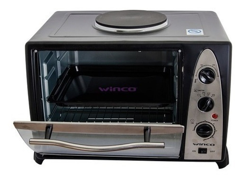 Imagen 2 de 6 de Horno Electrico Winco 36 Lts Con Anafe Grill 1600w