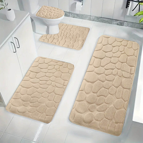 N Juego De 4 Alfombras De Baño De Espuma Viscoelástica,