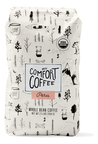 Mt. Comfort Coffee Peru Organico Tostado Medio, 2.5 Libras (