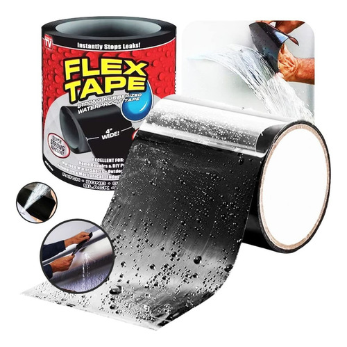 Flex Tape - Extremamente Forte Multi Aplicação Cor Preto