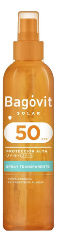 Protector Solar En Spray Transparente Bagovit Solar Fps 50 