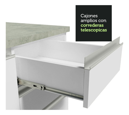 Cocina Integral Madesa Glamy Blanco 120 Cm 01 Blanco