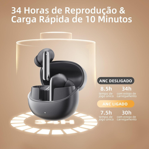 Fone De Ouvido Bluetooth Qcy Ht08 Melobuds Pro Anc - (preto)