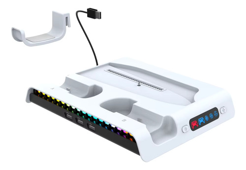 Base Led Cooler Carregador Duplo Compatível Com Ps5 Slim
