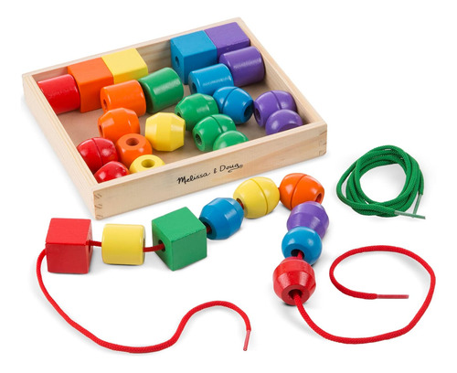 Melissa Doug Beads De Cordones Primarios - Juguete Educativo