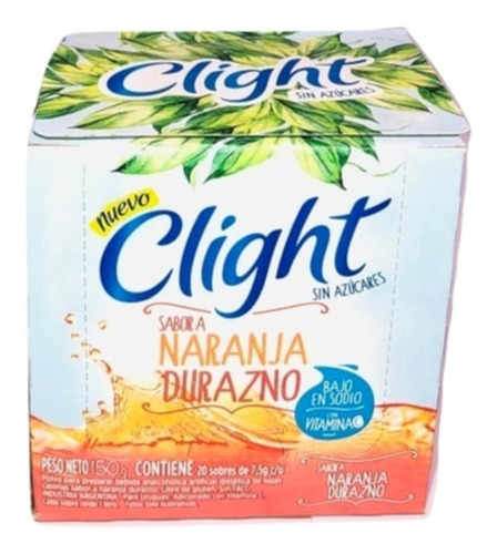 Jugo Clight Naranja Durazno 20 Sobres X 5 Cajas