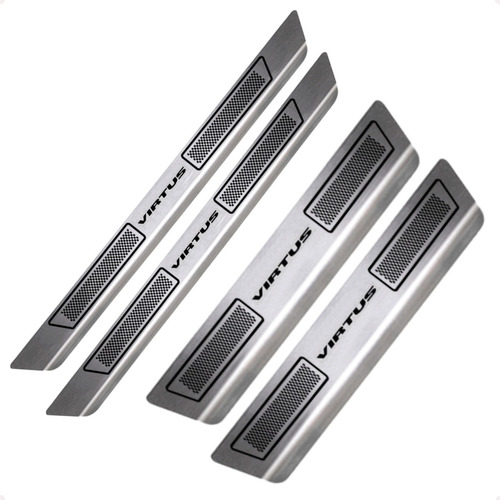 Kit Soleira Aço Inox Proteção De Porta Virtus Todos