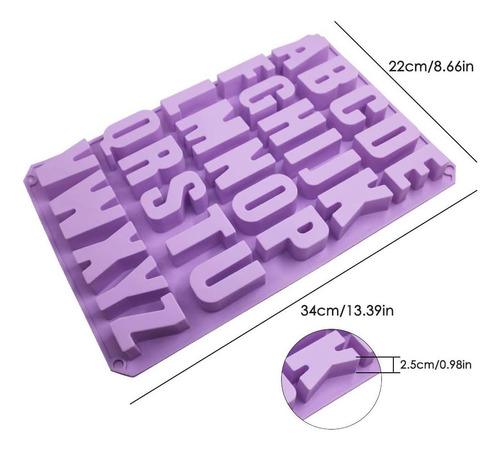 26 Cavidades Molde De Silicona Del Alfabeto, Danzix Cake Pan
