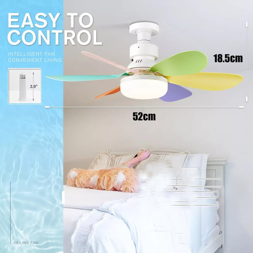 Ventilador De Techo Led E27 40w Con Lámpara Y Control Remoto