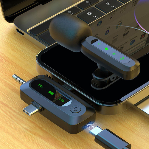Micrófono Lavalier Mini Micrófono Con Receptor 2 Piezas