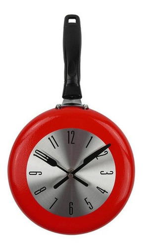 Reloj De Pared Colgante Cocina Reloj De Metal Rojo