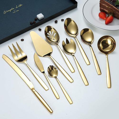 Utensilios Para Servir Berglander Gold, 10 Piezas, Cuchar...