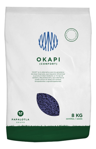 Semilla De Pasto Okapi (confort) Hibrido Papalotla 8 Kg.
