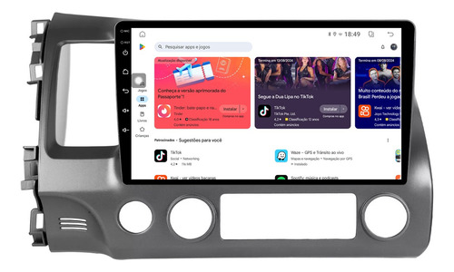 Central Multimidia New Civic 07/11 10p Android Carplay 64gb