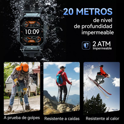 Smartwatch Cubot X1 Reloj Inteligente Deportivo 2atm Resistente Al Agua Negro 2.13'' Y Llamada Bluetooth Y Medición De Presión Arterial Negro Mesh Negro Negro