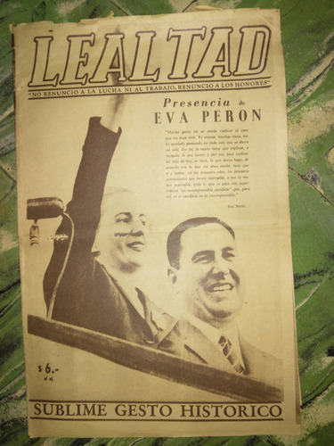 Revista - Lealtad  - Nº 1 - Año 1959 - Evita Y Peron - Unica