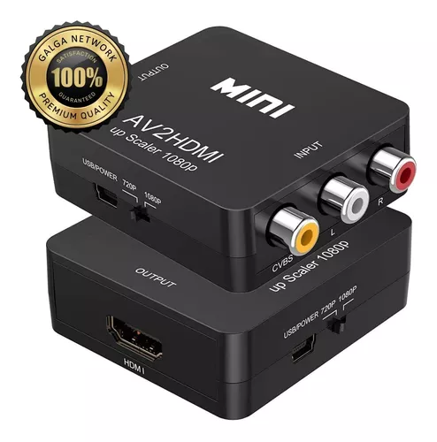 Adaptador Conversor Rca A Hdmi De Video Av A Hdmi 720p 1080p