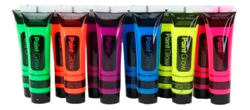 Pintura Corporal Paintglow Body Paint Fluorescente 12 Piezas