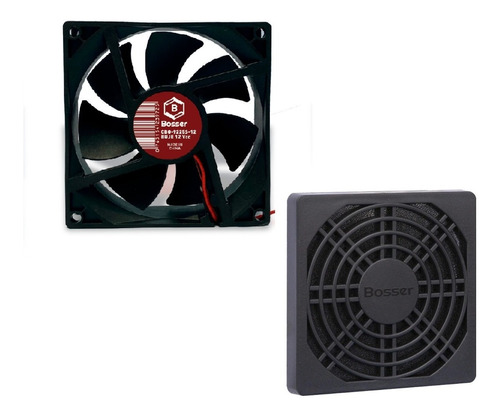 Turbina Cooler Fan Bosser 12v 92x25 Buje + Reja Plastica