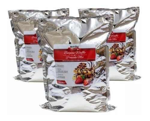 Kit Massa De Waffles E Panquecas Nutripur (3 Pacotes De 1kg)