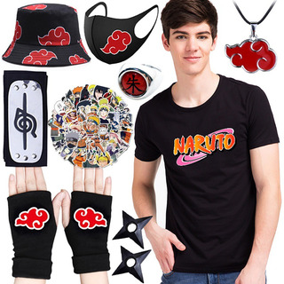 10 Piezas De Ropa De Cosplay De Naruto Akatsuki Camiseta+kit 