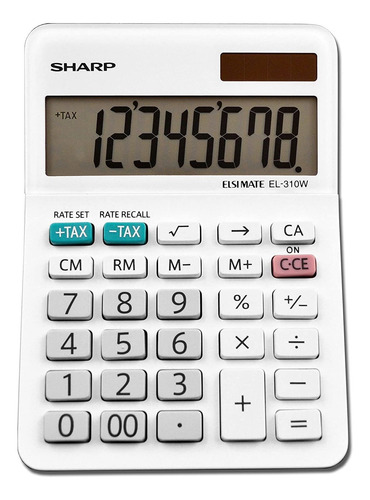 Calculadora Solar, Sharp El-310wb, Blanca