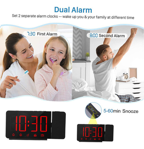 Despertador Para Dormitorios De 12 H/24 Horas Para Reloj Dig