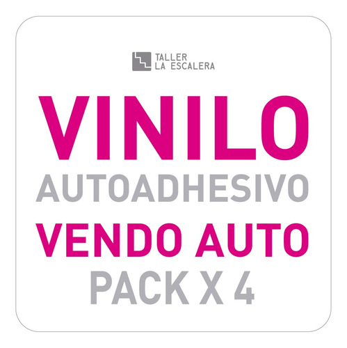 Vinilo Vendo Auto Pack X 4 Calcos De 28x3cm Premium