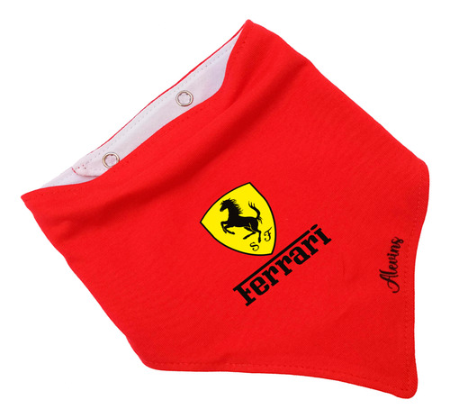 Babero Bebé De Algodón Formula 1 Bandana Bebe Alpine Ferrari Rojo Rojo Unico