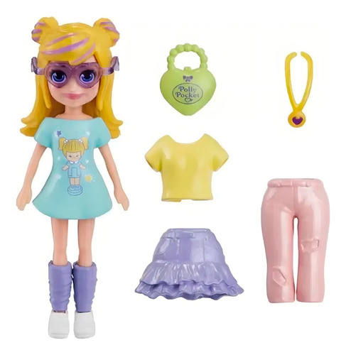 Muñeca Polly Pocket pequeño pack de moda matutina HNF50 Mattel