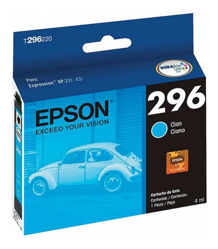 Cartucho Original Epson 296 Cian Xp231 Xp241 Xp431 Xp441