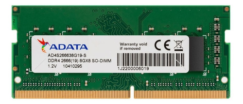 Memoria Ram Ddr4 8gb 2666 Sodimm Cl19 Adata Premier Backup