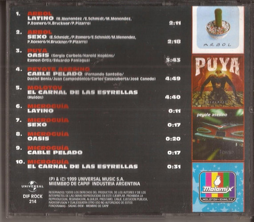 Cd Dif Rock Arbol Puya Molotov Peyote Asesino