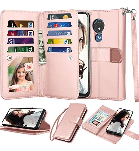 Funda Tipo Cartera Njjex Para Moto G7 Play, Motorola G7 Opti