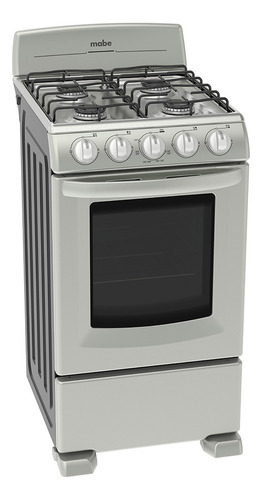Imagen 2 de 3 de Estufa Mabe Profesional EM5030BAI gas envasado 4 quemadores plata mercury puerta con visor 63L