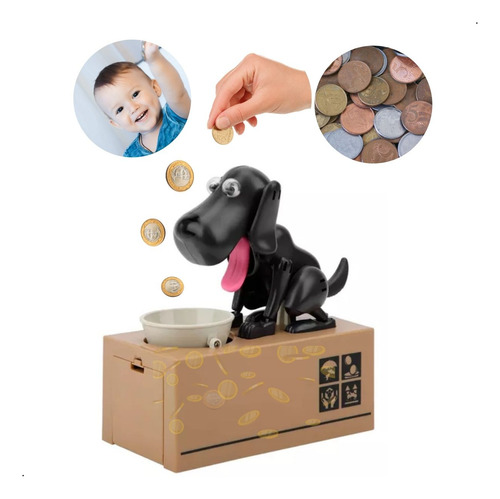 Cofre Cachorrinho Comedor Moedas Divertido Pega Dinheiro