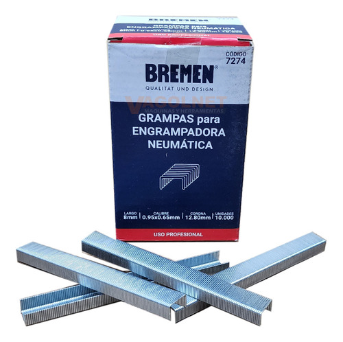 Grampas Bremen 8mm X 10000u 12,8 7274 Engrampadora Neumatica