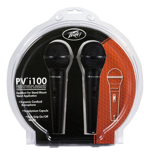 Peavey Pvi 100 - Paquete De 2 Micrófonos Dinámicos Cardioide