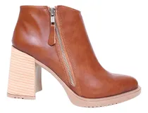 Comprar Bota Botineta Cuero Mujer Dama Moda Base De Goma Livianas.