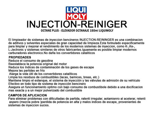 Injection Reiniger Liqui Moly Limpiador De Inyectores 2 Pzas