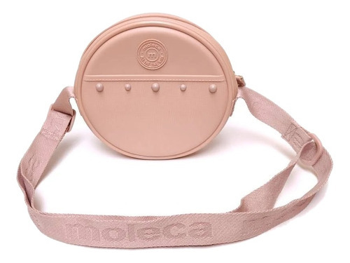 Bolsa Redonda Moleca Tira Colo 50006 Feminina Transversal Cor Rosa