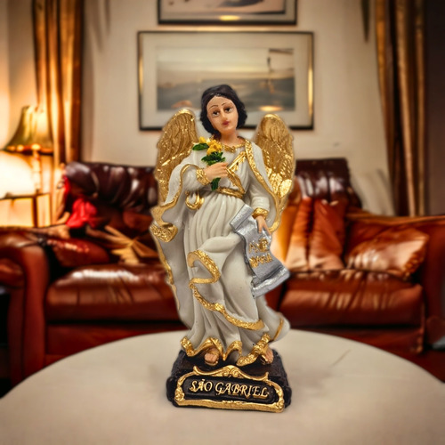 Imagem Arcanjo São Gabriel Em Resina Pequeno 15cm Cor Colorido