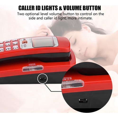 FSK/DTMF Caller ID Telefone com fio Telefone vermelho