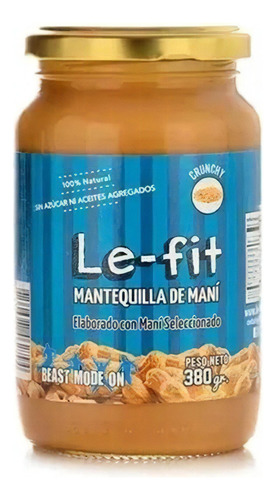 Mantequilla De Maní Crunch - Le Fit - 380 Grs. Sin Azúcar