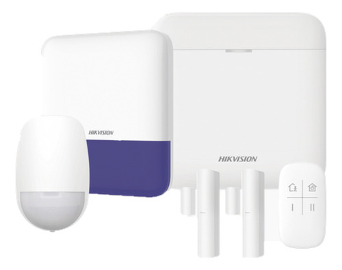 Kit De Alarma Axpro Gsm(3g/4g) Sirena Wifi Hik-connect P2p Color Blanco Con Azul