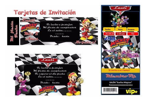 Kit Imprimible Mickey Sobre Ruedas Candy Bar Personalizado