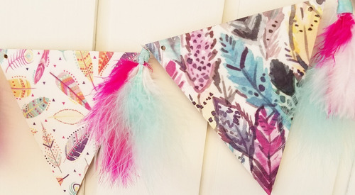 Banderines Para Sublimar Set Plumas Laura Craft