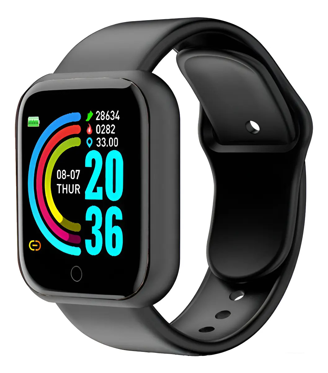 Relógio Inteligente Smartwatch Masculino Feminino D20 Cor Da Pulseira Preto Elaf