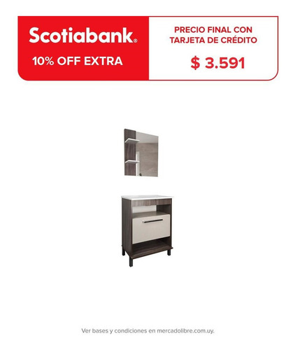 Imagen 1 de 9 de Armado Incluido Mueble Baño Bacha Botiquin Espejo